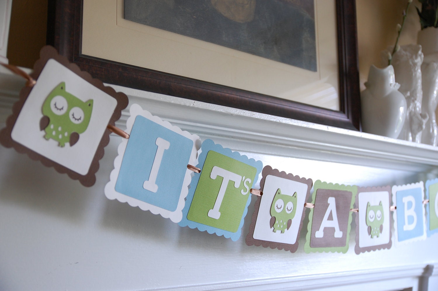 Owl It's A Boy Banner, Owl Baby Shower Banner, Owl Theme, Owl Banner