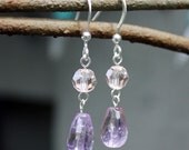 Ametrine earrings - Gemstone teardrops in light pastel colors