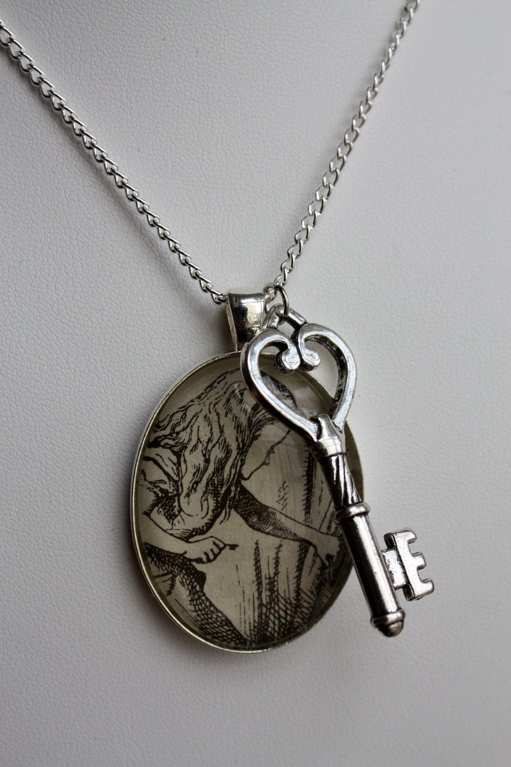 Key to Wonderland - Alice in Wonderland Illustration Necklace