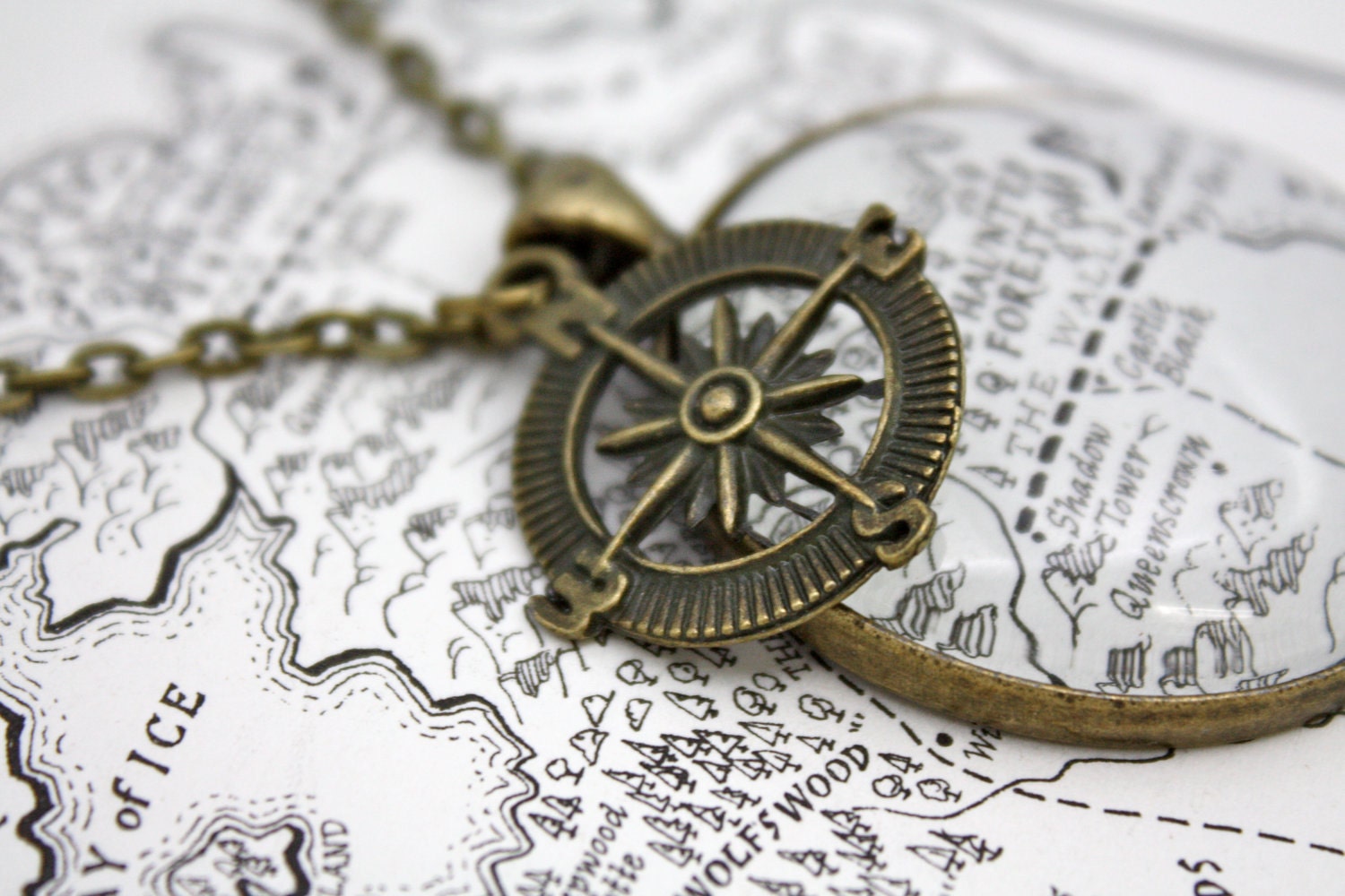 Game of Thrones 'The Wall' Map Book Page Necklace