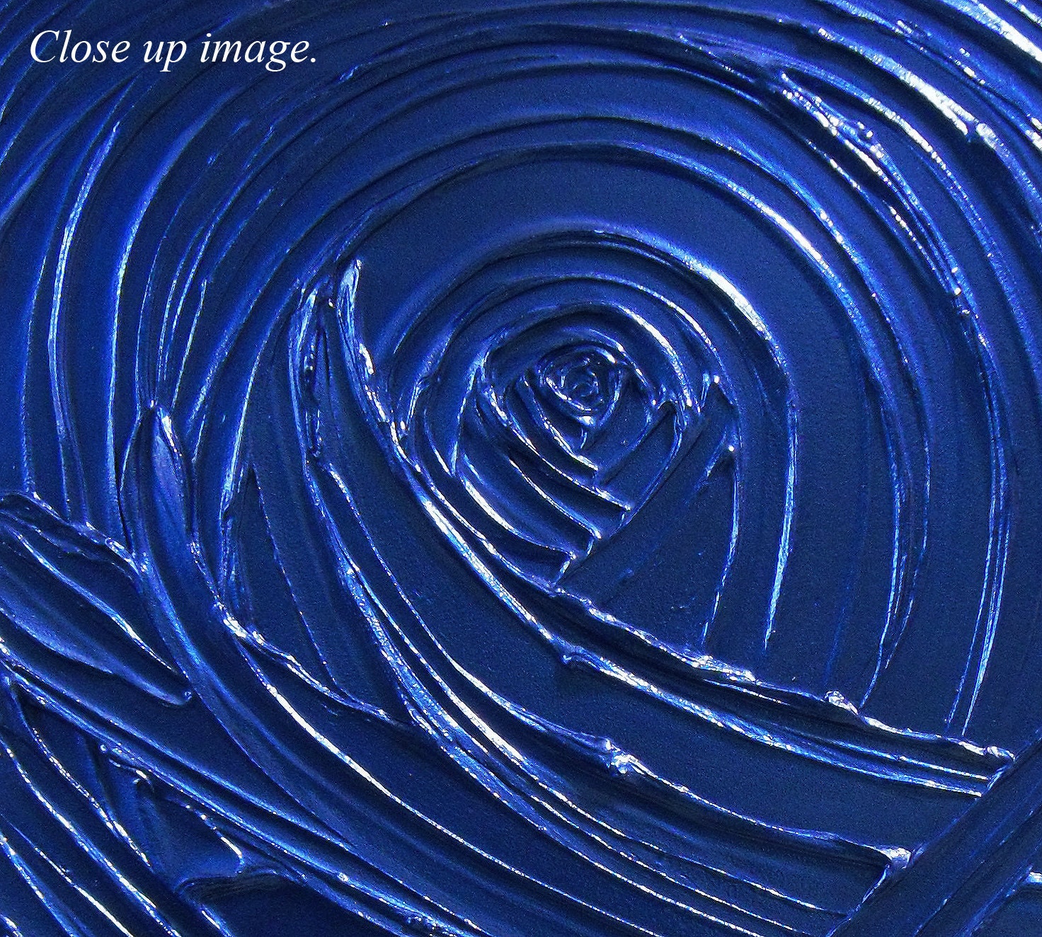Blue Painting Indigo Royal Navy Blue - Healing Sapphire Creation - 18x24 High Quality Original Textural Sculptural Impasto Modern Fine Art
