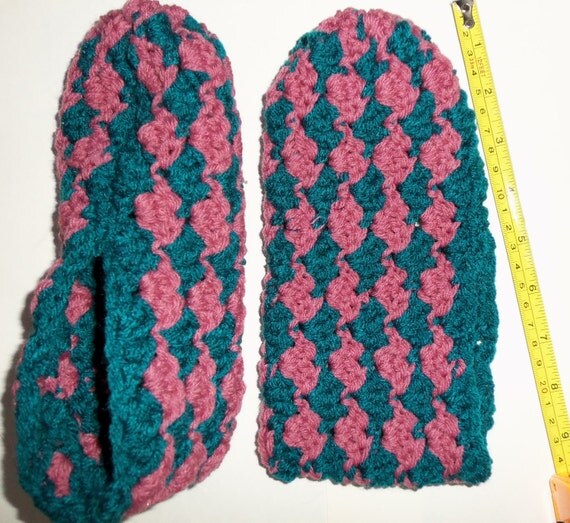 Crocheted Reversible Slippers- PDF PATTERN