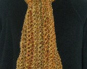 Unisex Lush Crocheted Scarf--Golden Copper