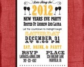 New Years Eve Party  Invitation- 4x6 Invitation-Print at home