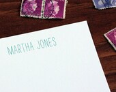 Jane Personalized Stationery Set - Blank Flat Note Cards - Set of 16