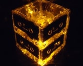 Music Lover Gift Gold Amber Yellow Cassette Tape Mixtape Lighted Centerpiece Light Lamp Repurposed Cassette tapes LED lights Il_170x135
