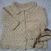 Hand Knit Crochet Baby Sweater Coat and Booties Set Eco Cotton Size 18M