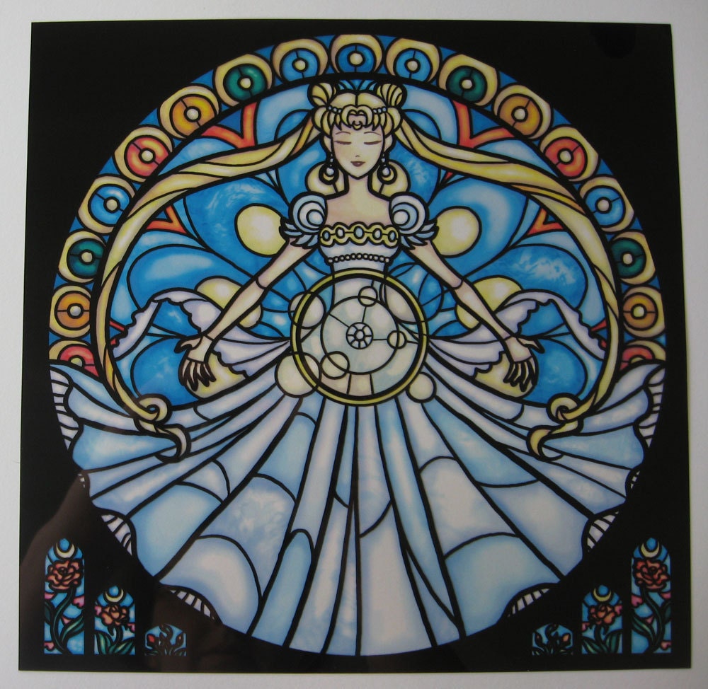 Stained Glass Princess Millennium Rose Print