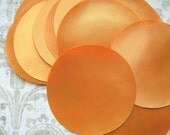 30 pcs 3 inches Hand cut Fabric Circles - Amber Yellow - Bridal Satin