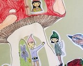 Woodland Fairy and Gnome Craft Kit for Kids ages 5 and up, Peekaboo Mushroom House DIY Paper Craft Kit