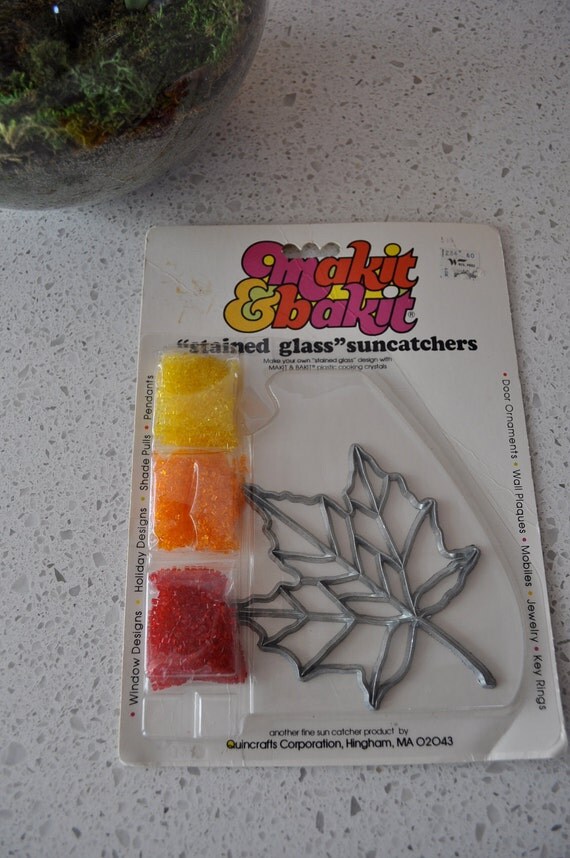 RESERVE FOR SOPHIE Halloween Fall leaves Stained Glass Suncatcher Makit & Bakit