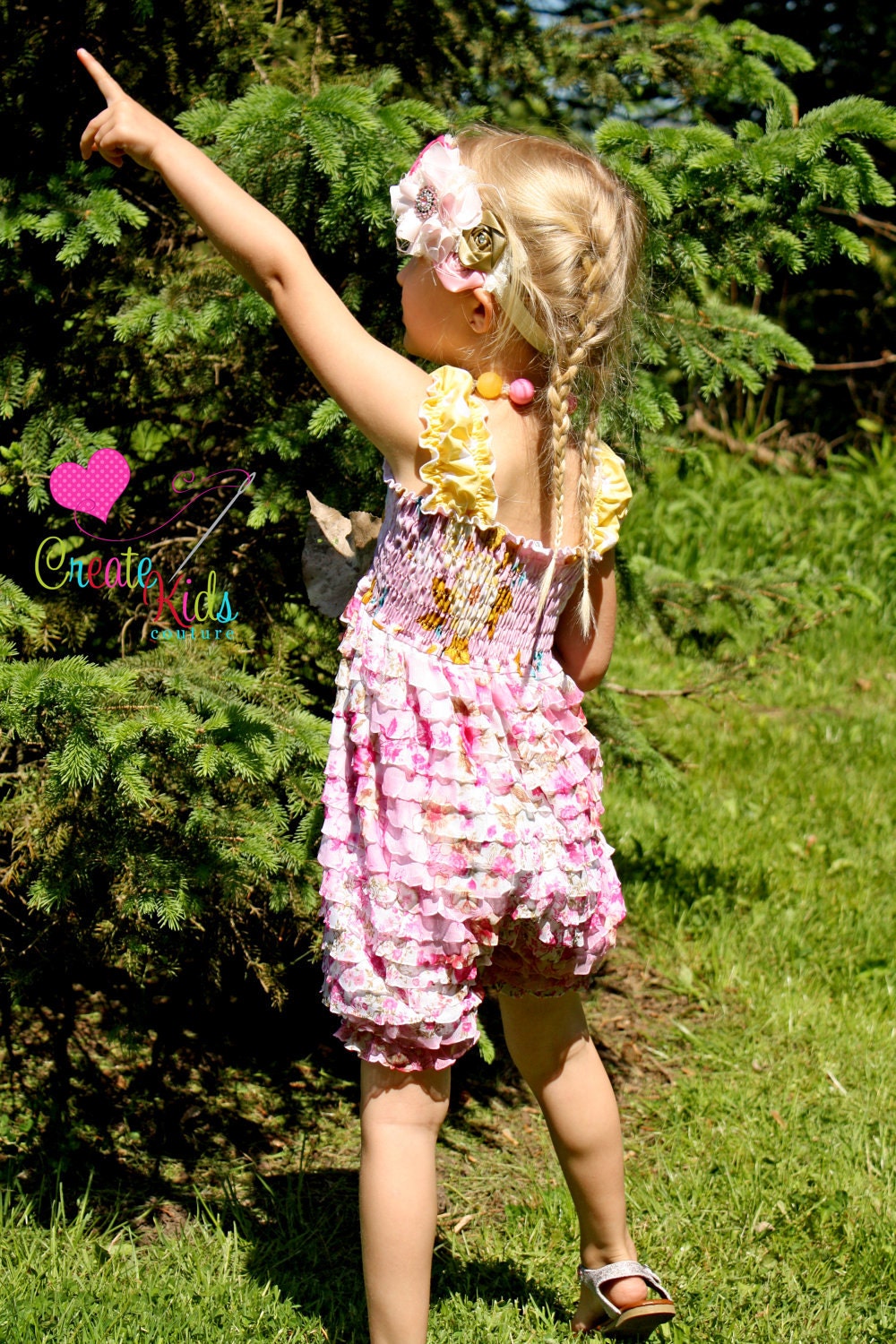 Bella's Ruffle Fabric Romper PDF Pattern size 18 months to size 6