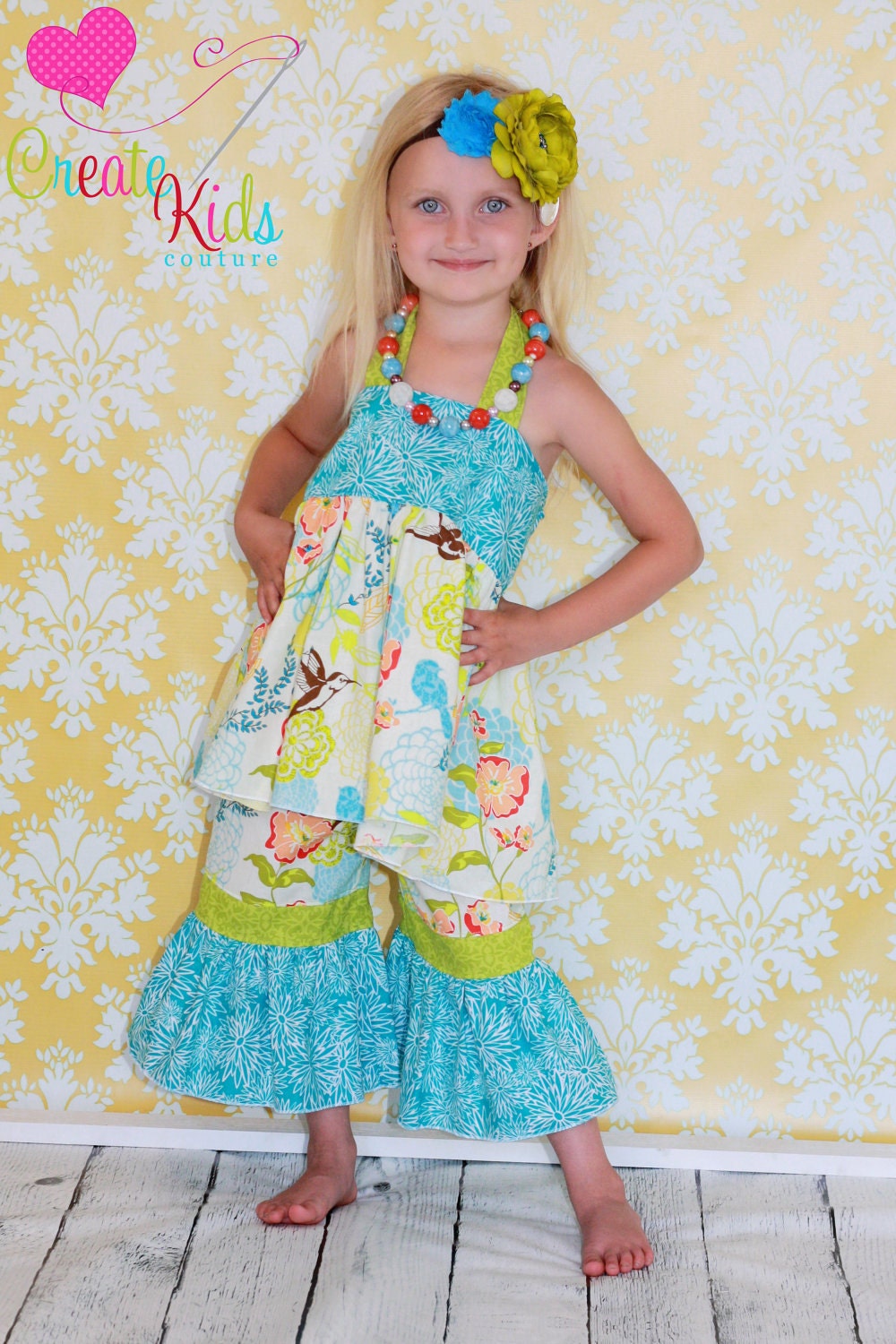 Rihanna's Flower Pants and Capris PDF Pattern size 12 months to size 6