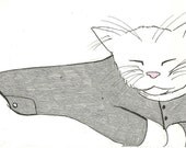 Cat in Pajamas II - Print