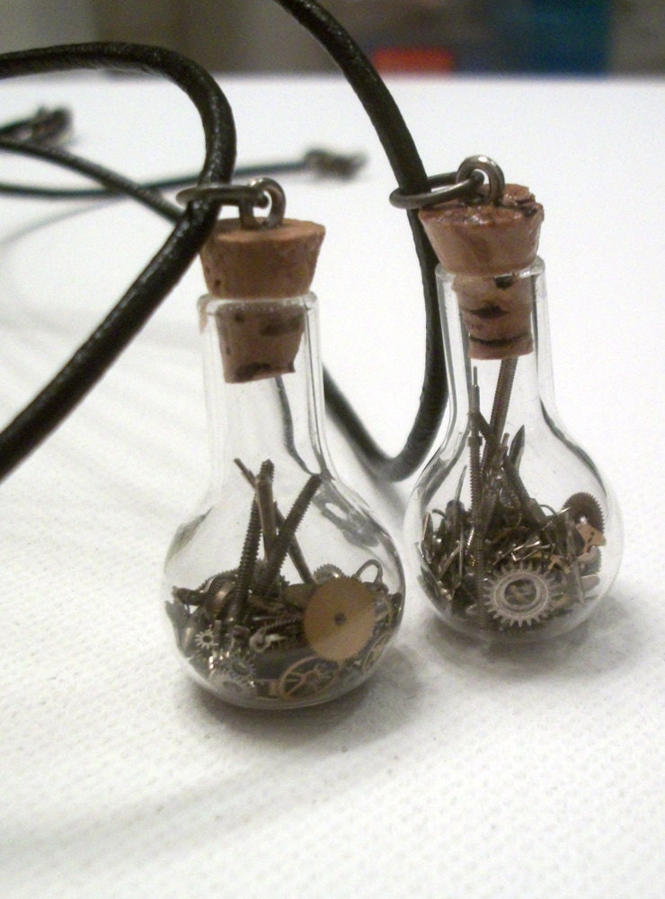 Steampunk Friendship Vial Necklaces