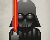 Darth Vader. Print 12x17in (30x42cm) plus FREE Button Pin