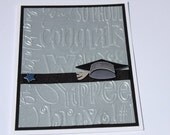 Graduation Card- Silver, Black, Congrats