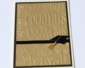 Graduation Card- Embossed, Gold, Black, Ivory