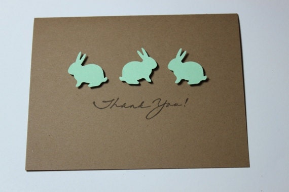 Thank You Cards- Baby Shower Bunnies- Set of 10
