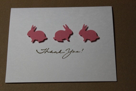 Thank You Cards- Baby Shower Bunnies- Set of 10