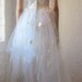50s wedding dress // ivory tulle and satin // floral applique