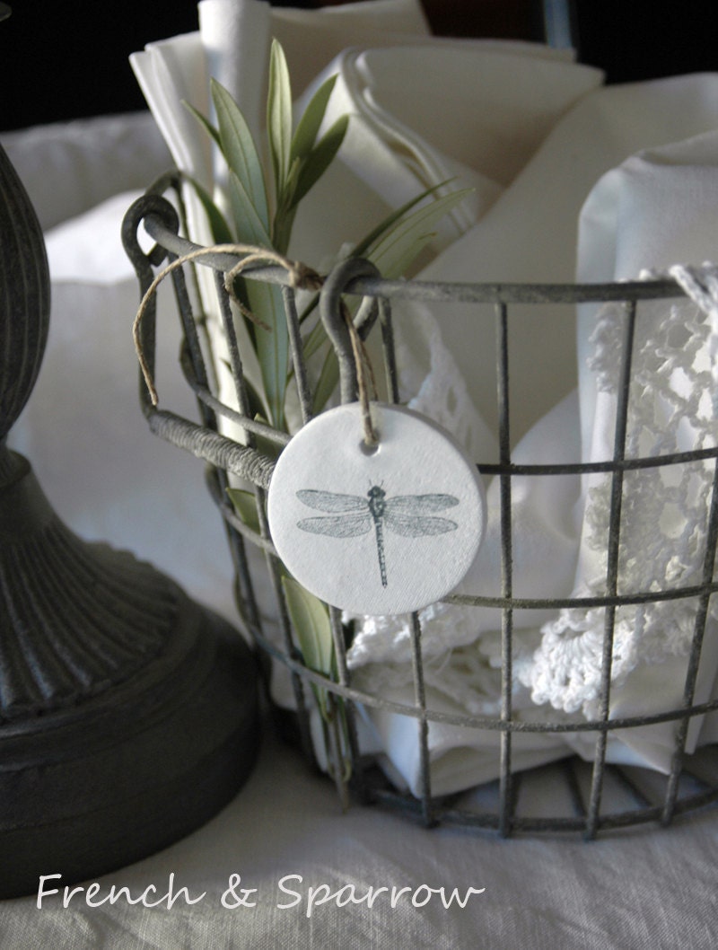 Dragonfly  Clay Tags - Set of Three
