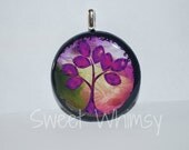 Purple Tree Poker Chip Pendant