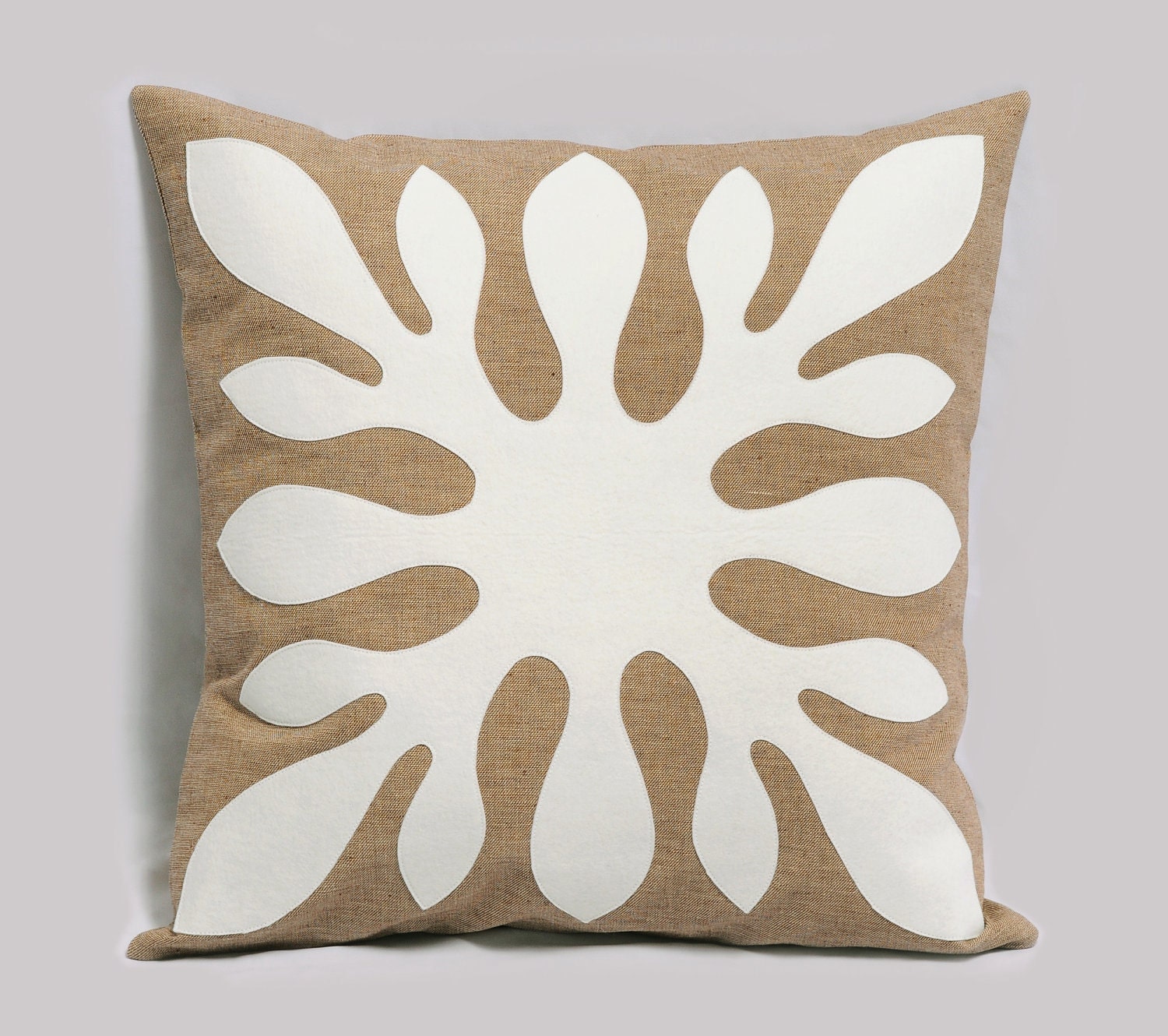 Beach Pillow Cover - Ivory, Brown - Bohemian Pillow - Hawaiian Pillow Aloha - 18x18 inches, Modern, Brown Throw Pillow
