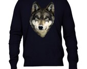 Wolf Head Printed Jumper-Available in sizes S-XL