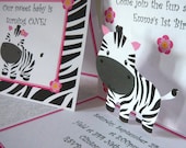 Zebra invitation - Pop Up style with your colors (set of 12) Il_170x135