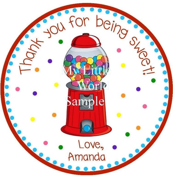 DIY PRINTABLE Gumball, Cotton Candy, Candy Rock Gift Tags or stickers (2-3/4" circle) Il_570xn