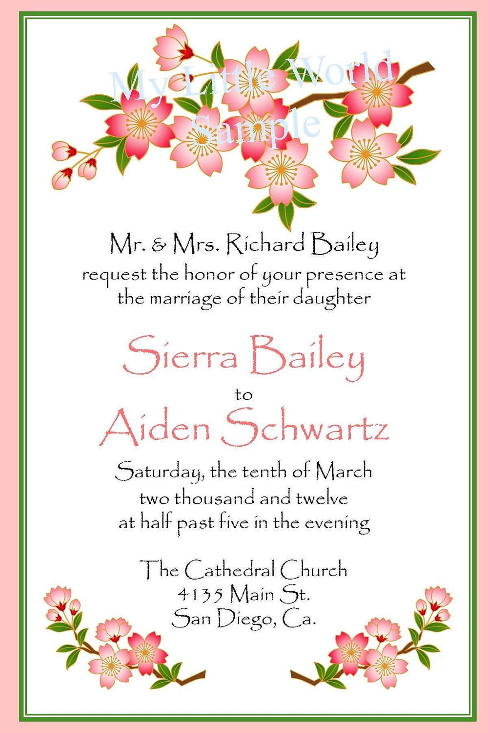 Custom Wedding Invitations (50 cards with envelopes) Il_570xn