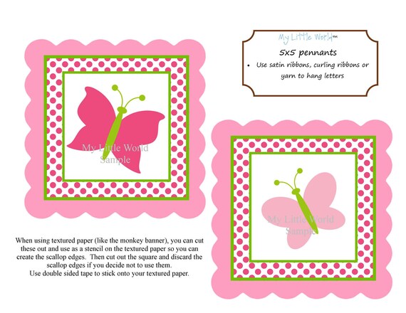 Butterfly Happy Birthday Banner with age to be and name - DIY Printable Il_570xn