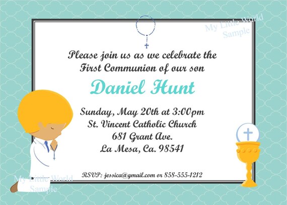 First Communion Invitation with a FREE Thank You card Il_570xn