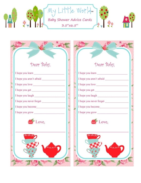 Baby Shower Advice Cards - Shabby Chic Collection DIY Printable Il_570xn