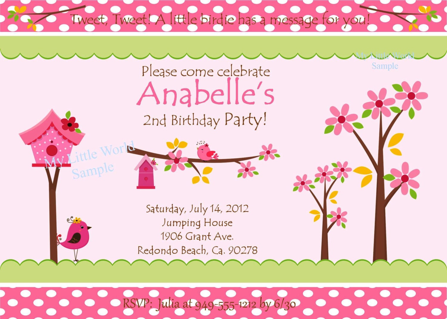 Little Birdie Birthday Invitations - DIY PRINTABLE Il_570xn