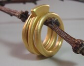 Gold stacking rings set /silver stacking unique rings, Golden rings - set of 3, 18k gold plated stacking rings