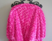 Fitted Minky Crib Sheet - FUSCHIA HOT PINK Minky Rosette Swirl - Fits Standard Crib & Toddler Bed Mattress