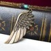 SALE. Bohemian Feather and Stone Angel Wing Necklace. Angel Wing Layering Necklace