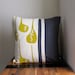 Navy and Yellow Eco Pillow Cover - hand printed