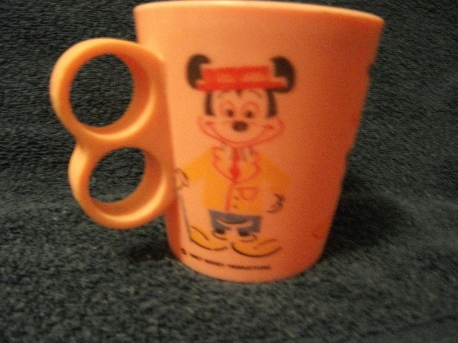 SALE 1/3 Off Vintage 1960s Mickey Mouse and Donald Duck Kids Plastic Drinking Mug Now Only 2 USD
