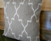 Double sided,  Modern grey moroccan ikat decorative pillow cover, accent pillow, throw pillow