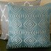 Decorative pillow cover, teal blue, cut velvet, retro diamonds, accent pillow, throw pillow