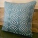 Decorative pillow cover, teal blue, cut velvet, retro diamonds, accent pillow, throw pillow