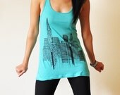 Vegan Urban Girl: Turquoise Tank Top  (Size S / M)