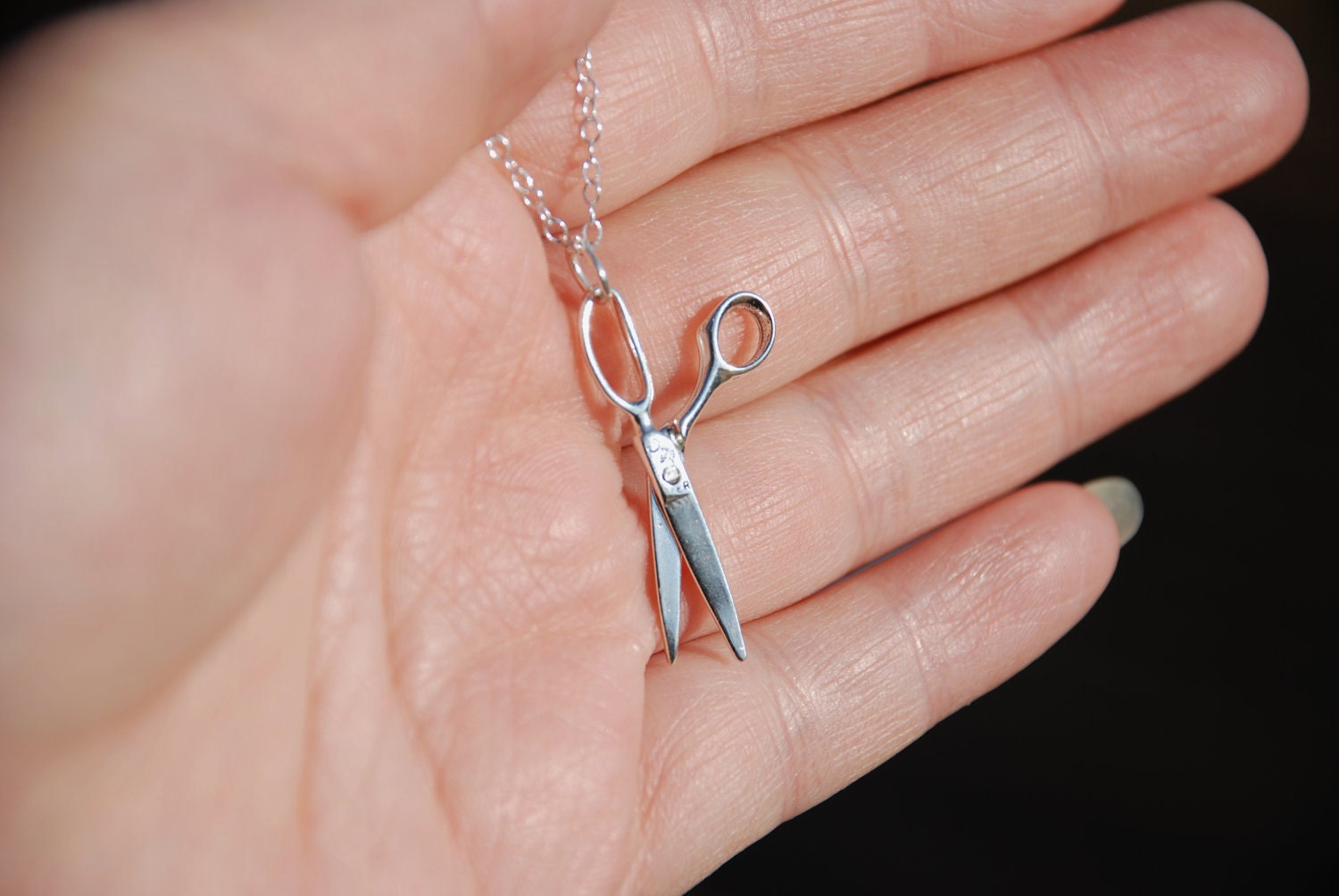 Sterling Silver, Scissors Necklace, Sterling Silver Necklace, Sterling silver Scissors, Crafter, seamstress,Hair stylist