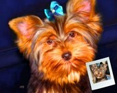 Yorkshire Terrier Portrait, Yorkshire Terrier Painting Custom Portrait example