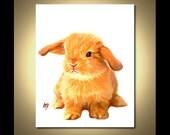 Rabbit Art Print - Rabbit Painting - Rabbit Print 8x10