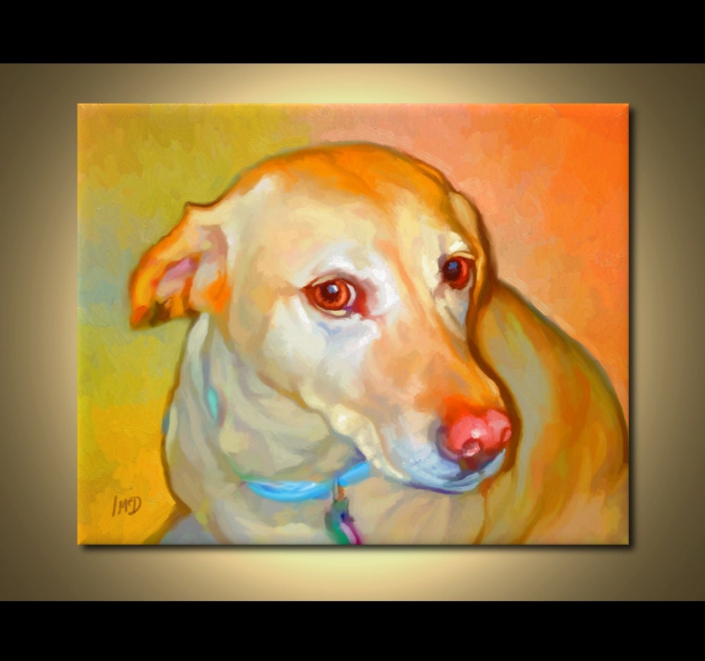 Labrador Print 10x8 Yellow Labrador Retriever Art Print