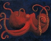 Octopus Art Postcard